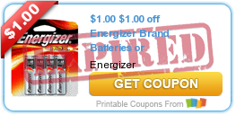 $1.00 off Energizer Brand Batteries or Flashlight