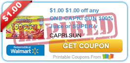 $1.00 off any ONE CAPRI SUN 100% Juice or SUPER v