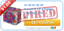 $1.00 off 6-pack of V8 V-Fusion +Energy juice